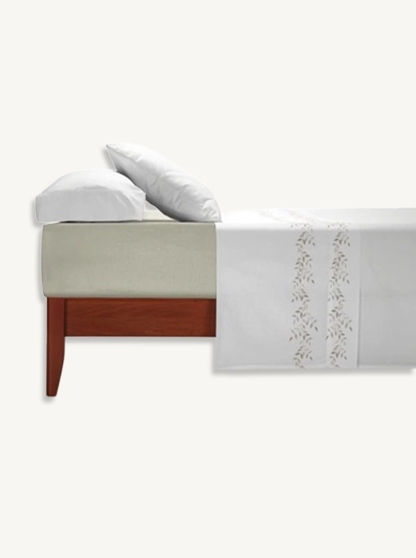 SABANAS DE ALGODON 100 JUEGO DE CAMA VERDE 3 Juego de Sábanas ALFI de Algodón Beig – Clara Vidal - Imagen 1