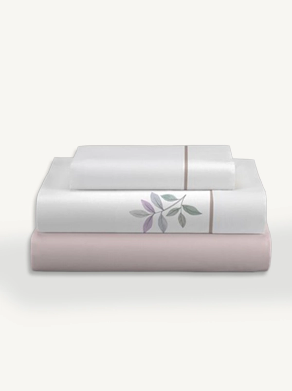 SABANAS DE ALGODON JUEGO DE CAMA ROSA MATRIMONIO 1 Juego de Sábanas de Algodón VILAGIO Cama 135 y 150 cm - Clara Vidal - Imagen 1