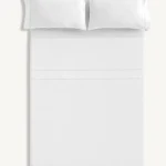 Juego de sábanas CHATERLY Blanco Liso de algodón para cama 150 cm – Clara Vidal