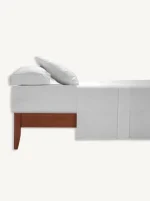 Juego de sábanas CHATERLY Blanco Liso de algodón para cama 150 cm – Clara Vidal - Imagen 2