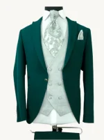 traje de boda novio verde botella