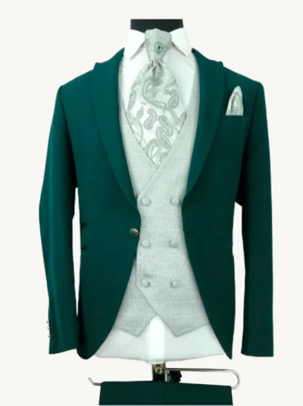 traje de boda novio verde botella