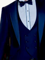 Traje de Boda Novio James Azul Marino - Elegante Conjunto Completo con Efecto Satinado - Imagen 2