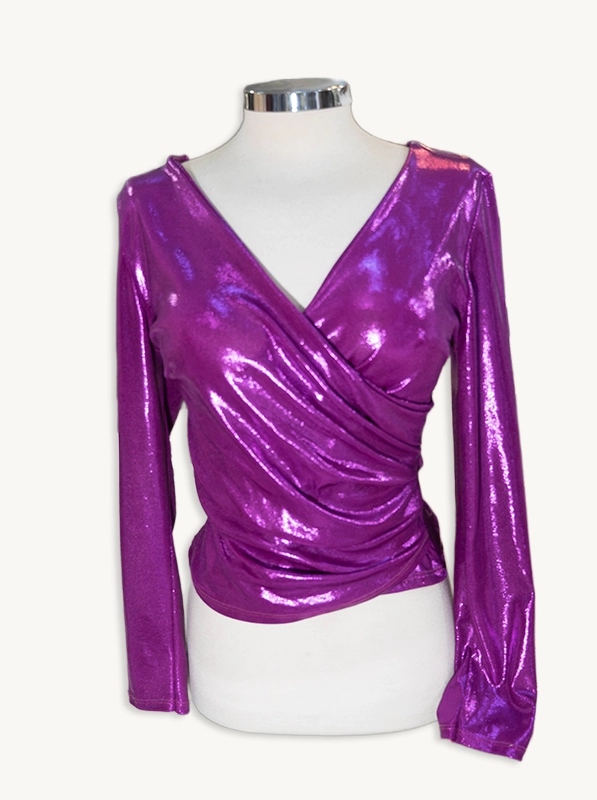 BLUSA de fiesta cruzada color fuxia 1