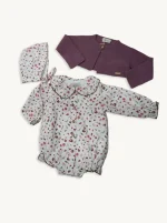 Conjunto Bebé Ranita Algodón Estampada y Rebeca de Punto