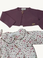 Conjunto Bebé Ranita Algodón Estampada y Rebeca de Punto - Imagen 2