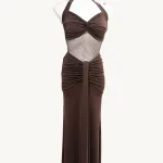 vestido de fiesta navidad fruncido trasparencias 1