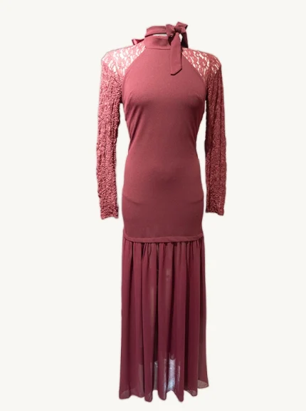 Vestido de fiesta largo burdeos