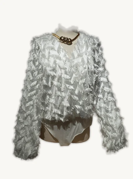 blusa de fiesta con flecos