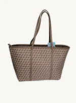 Bolso Grande Estampado Shopper con Cartera a Juego - Beig/Burdeos/Gris - Imagen 3