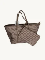 Bolso Grande Estampado Shopper con Cartera a Juego - Beig/Burdeos/Gris - Imagen 4