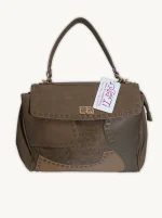 Bolso Grande Patchwork Antelina y Piel | Burdeos y Marrón | Estilo Versátil - Imagen 2