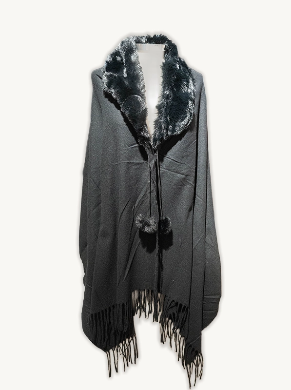 capa de abrigo talla única negra