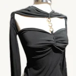 top body escote fruncido detalle