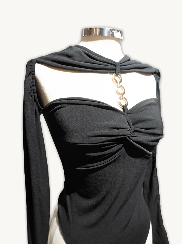 top body escote fruncido detalle