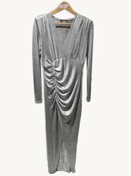 Vestido de fiesta plateado