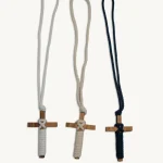 Cruz de madera niño de primera comunión - Beig, Blanco y Azul Marino