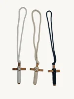 Cruz de madera niño de primera comunión - Beig, Blanco y Azul Marino
