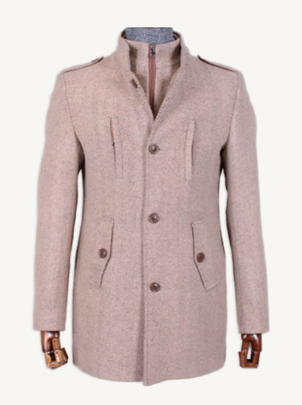 abrigo de hombre corto camel