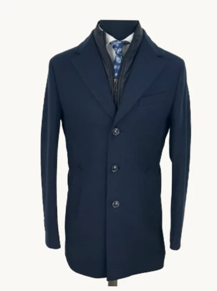 abrigo de hombre corto azul marino