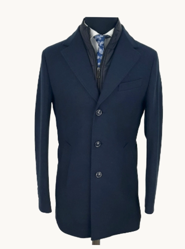 abrigo de hombre corto azul marino