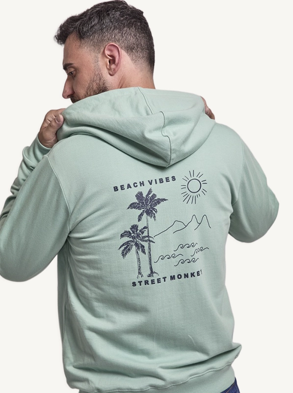 Sudadera Verde Beach Vibes Hombre y Niño 1