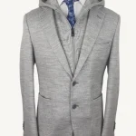 abrigo de hombre corto gris