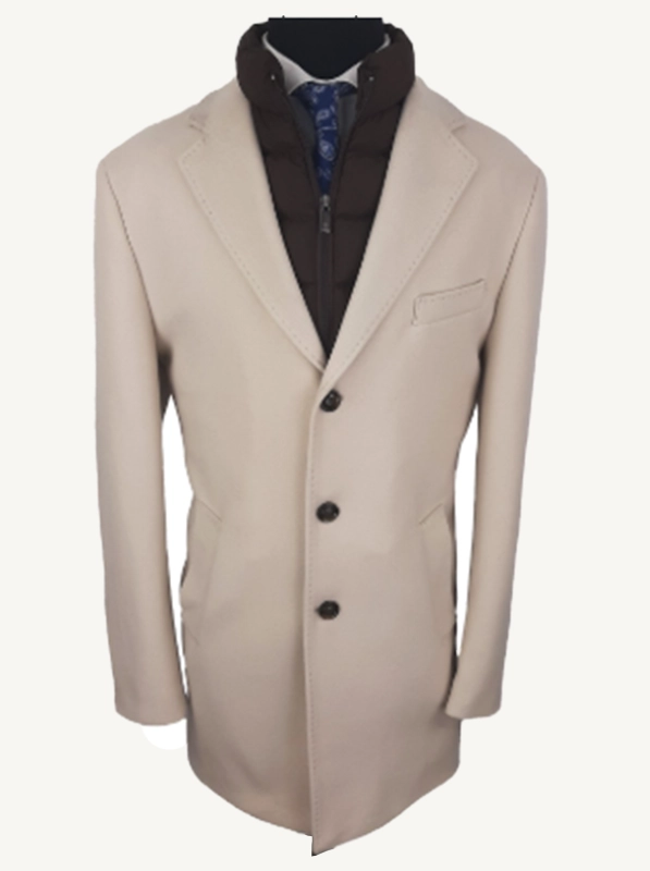 abrigo de hombre corto beige