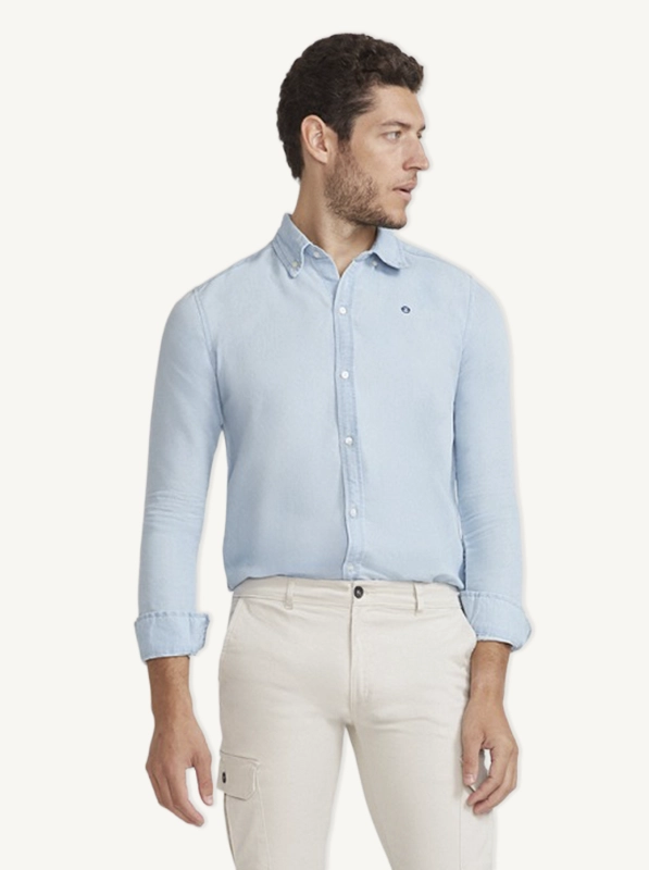 camisa azul celeste hombre vestir