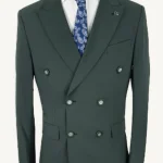 chaqueta americana cruzada verde