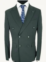 chaqueta americana cruzada verde