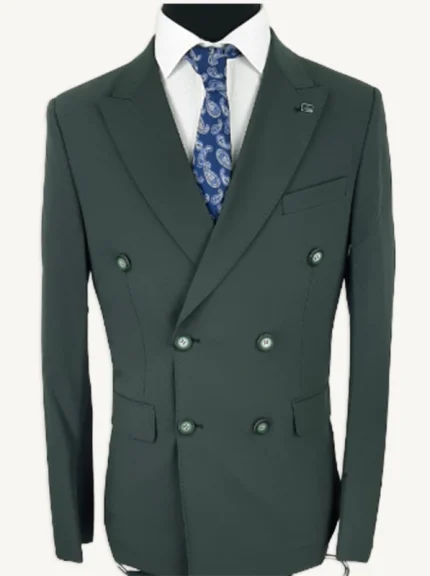 chaqueta americana cruzada verde