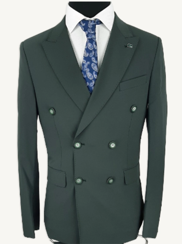 chaqueta americana cruzada verde
