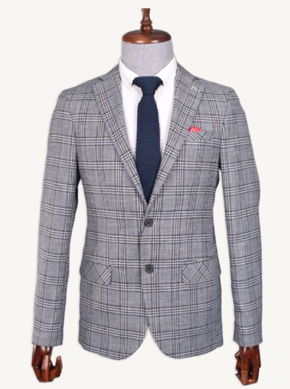 chaqueta americana de cuadros clásica gris chaqueta americana de cuadros clásica gris