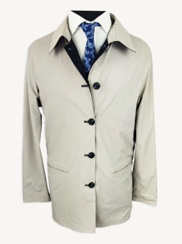 gabardina de hombre reversible a