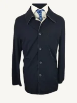 Gabardina reversible hombre marino y gris elegante - Imagen 2