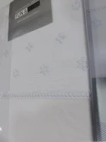 Juego de sábanas CAROLA algodón blanco bordado - Imagen 3