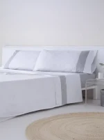Juego de sábanas algodón ESSENCE gris o beige 150-180 - Imagen 3