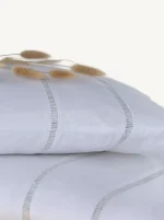 Juego de sábanas algodón blanco con vainica Victoria - Imagen 2