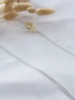 Juego de sábanas algodón blanco con vainica Victoria - Imagen 3