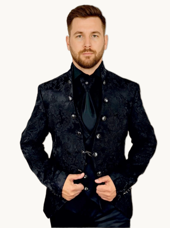 Traje de novio Felix BLANCO para ceremonia Traje de boda novio modelo Felix blanco o negro para ceremonia - Imagen 1