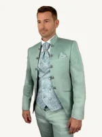 traje de boda novio boston verde satén