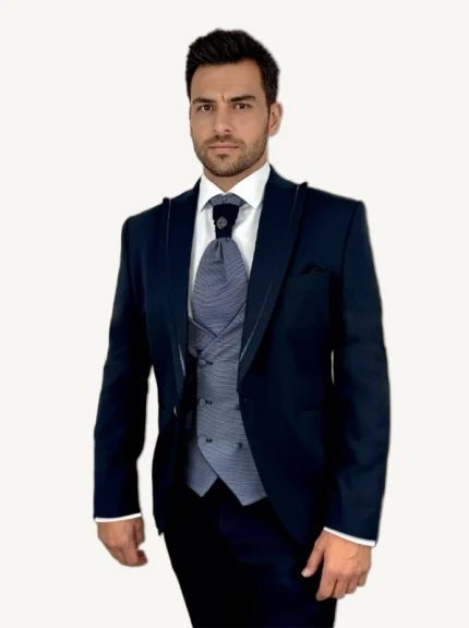 traje de boda novio modelo austin azul marino