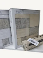 blanco y beig juego de toallas algodón con diseño floral