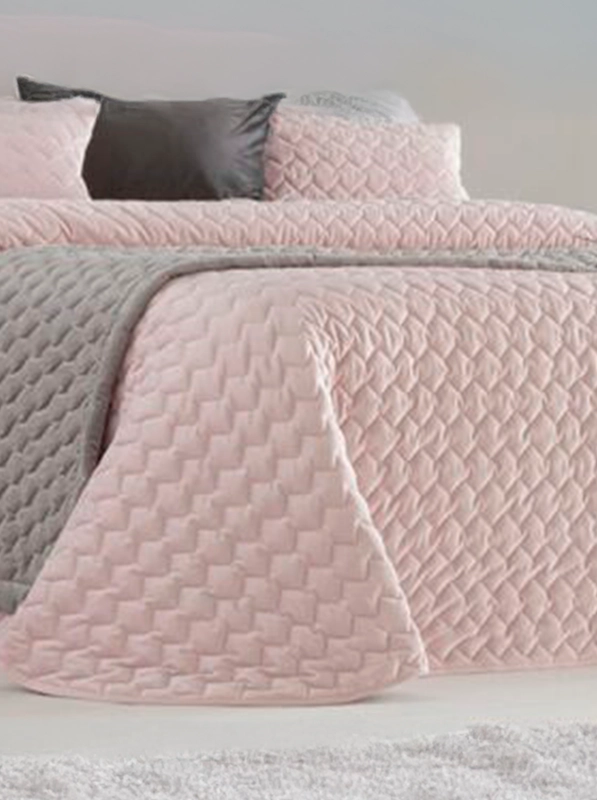 colcha bouti terciopelo rosa reversible 150 detalle 1 colcha bouti terciopelo rosa reversible 150 detalle 1